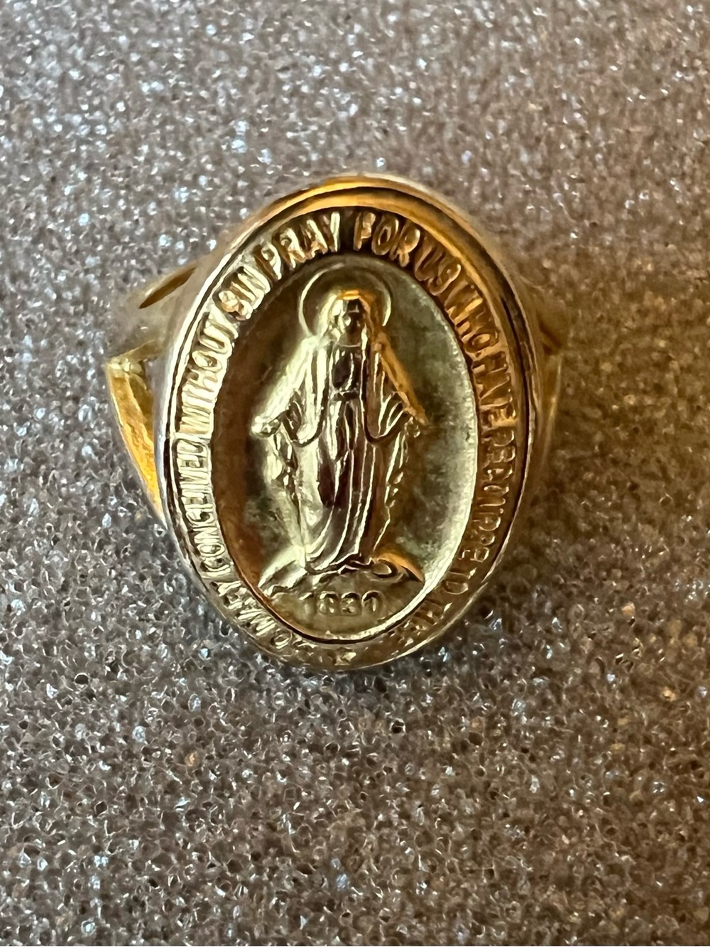 David Markstein Gold Over Sterling Silver Miraculous Medal Ring Size 6
